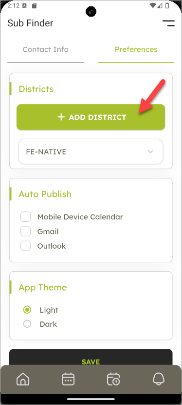 add district button